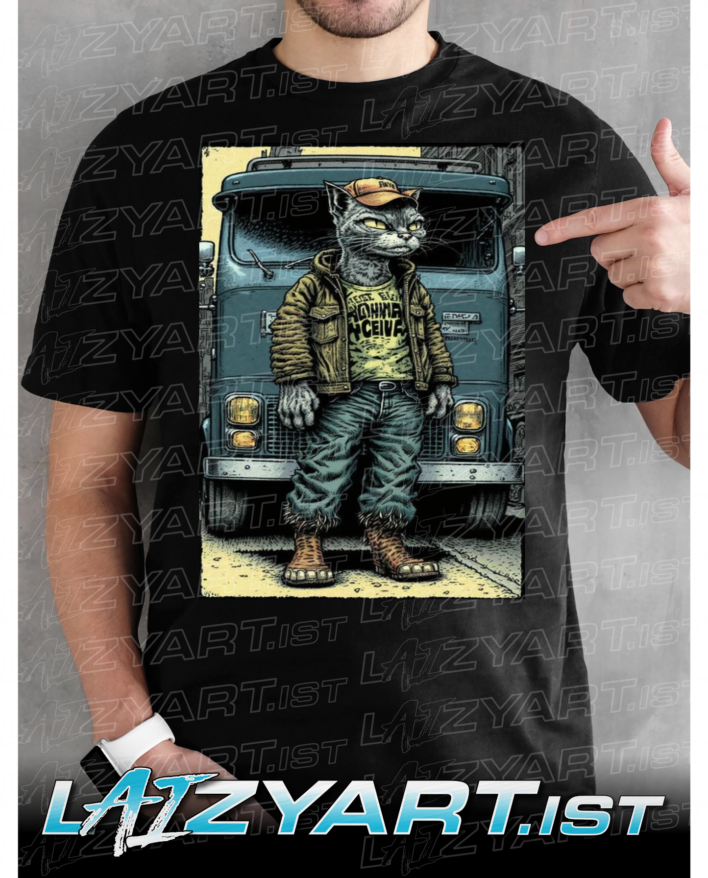 Cool Trucker Cat T-Shirt